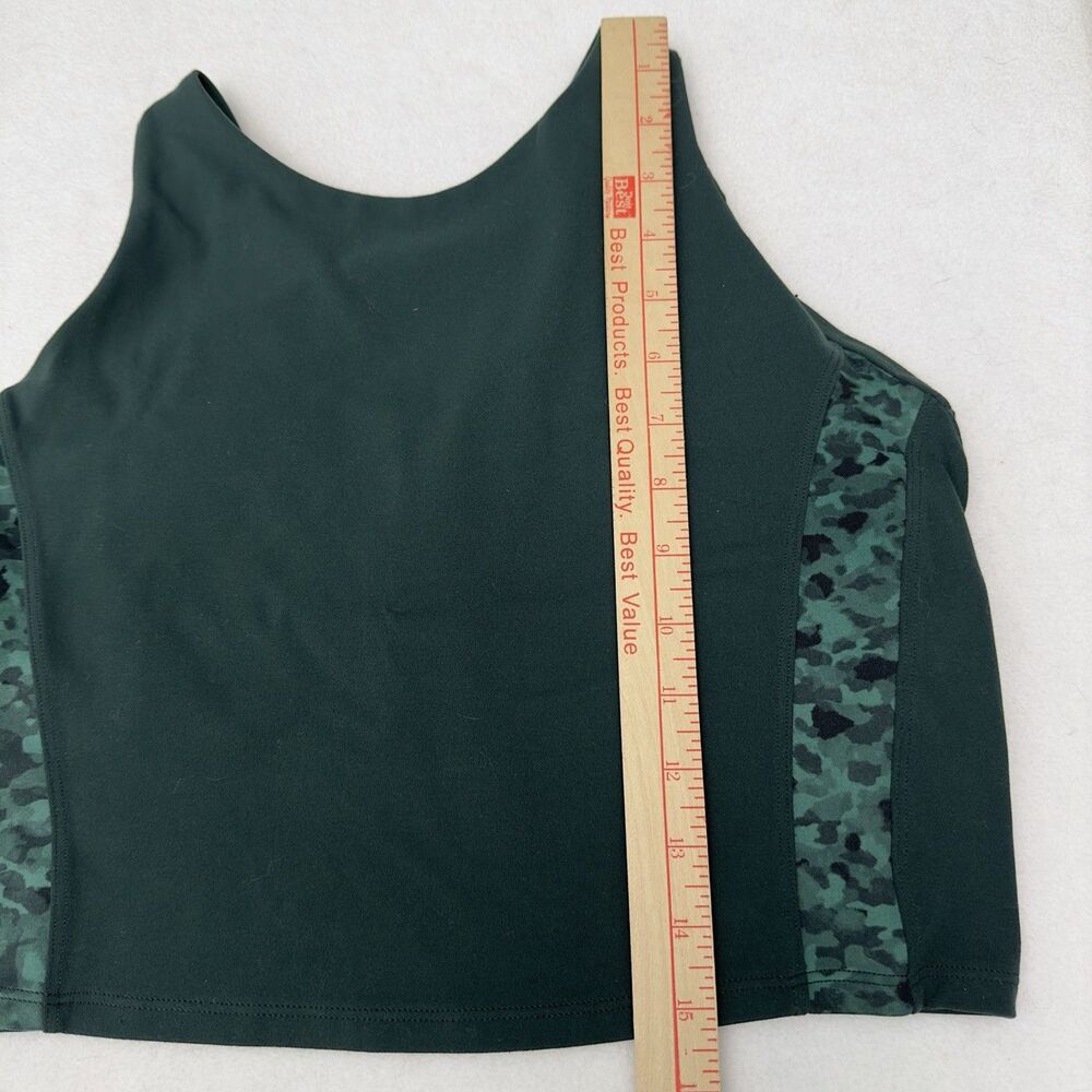 Athleta Leggings/Crop Tank Top Set Green Camo Stripe Salutation Stash 1X XL D-DD - Picture 6 of 16